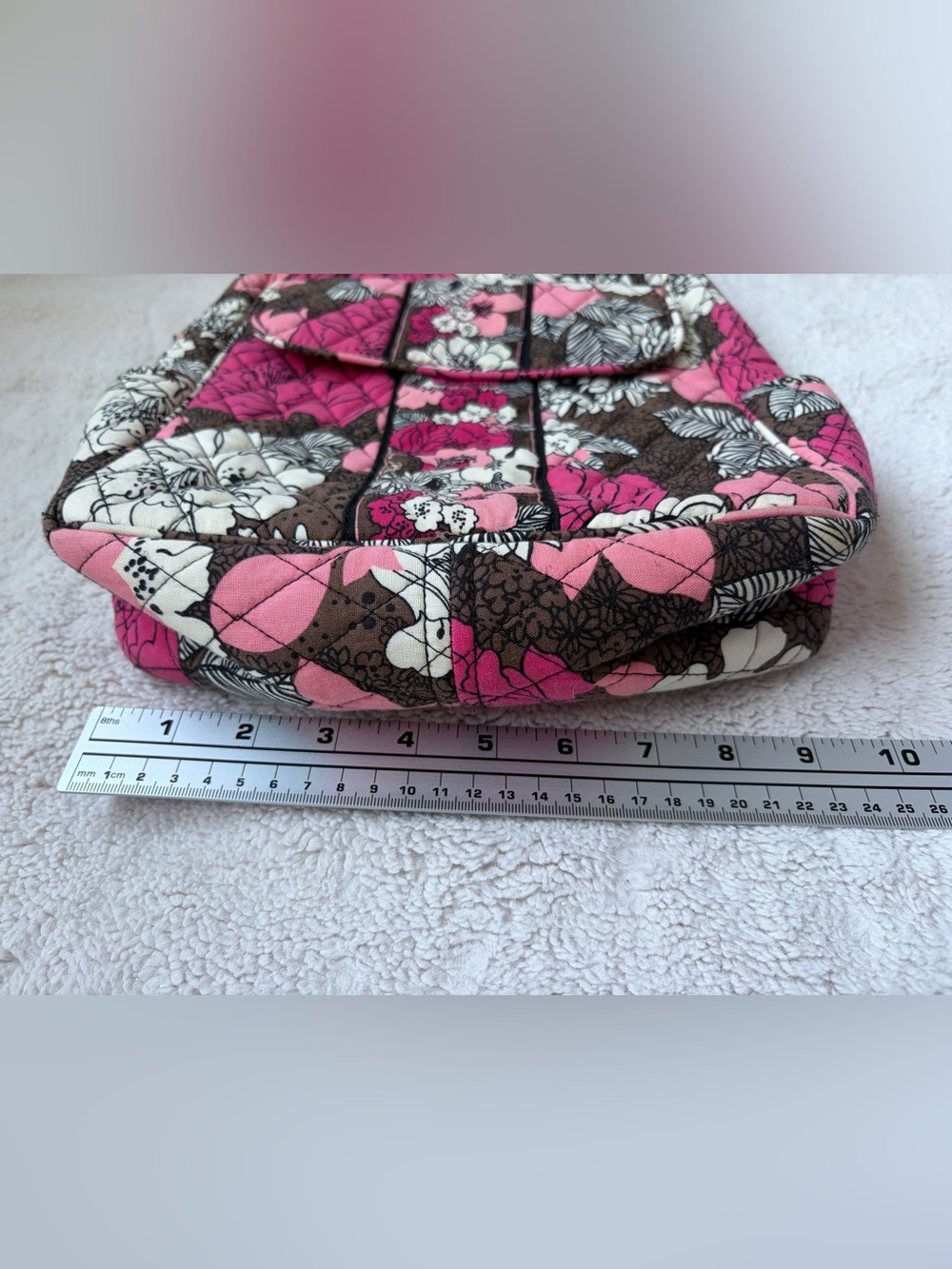 Like New Vera Bradley Quilted Floral Pink and Brown Women’s Backpack - Picture 12 of 13